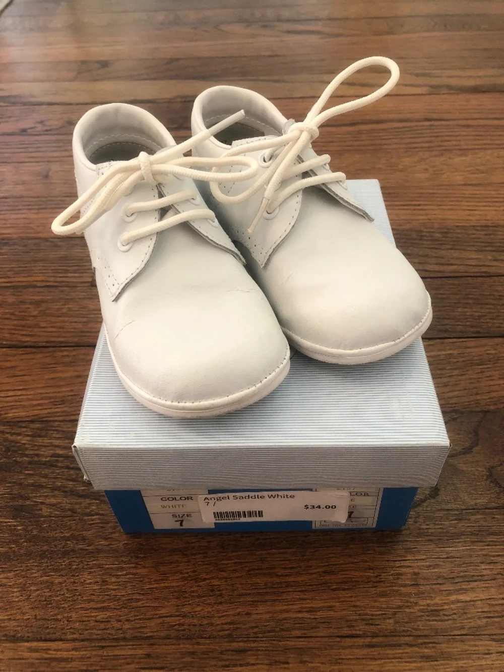 Angel Baby Toddler Saddle Shoes, White, Size 7